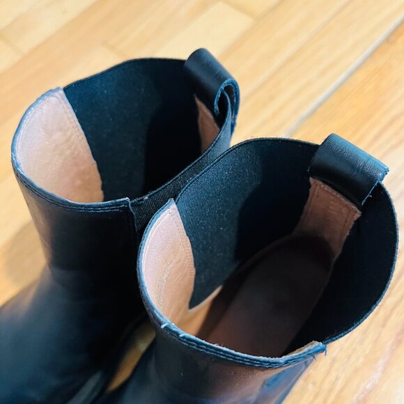 Madewell 8 The Camryn Chelsea Boots Black Heeled Leather Pull On Lightweight - Picture 12 of 16